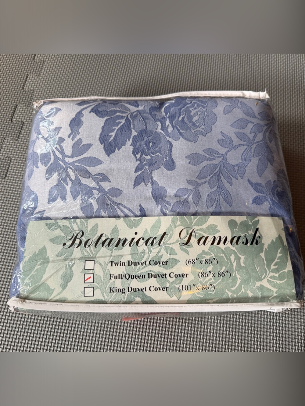 Botanical Damask Blue Full/Queen Duvet Cover